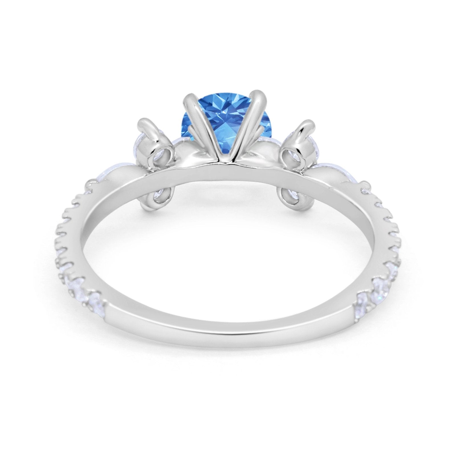 Art Deco Wedding Engagement Ring Marquise Round Cubic Zirconia 925 Sterling Silver