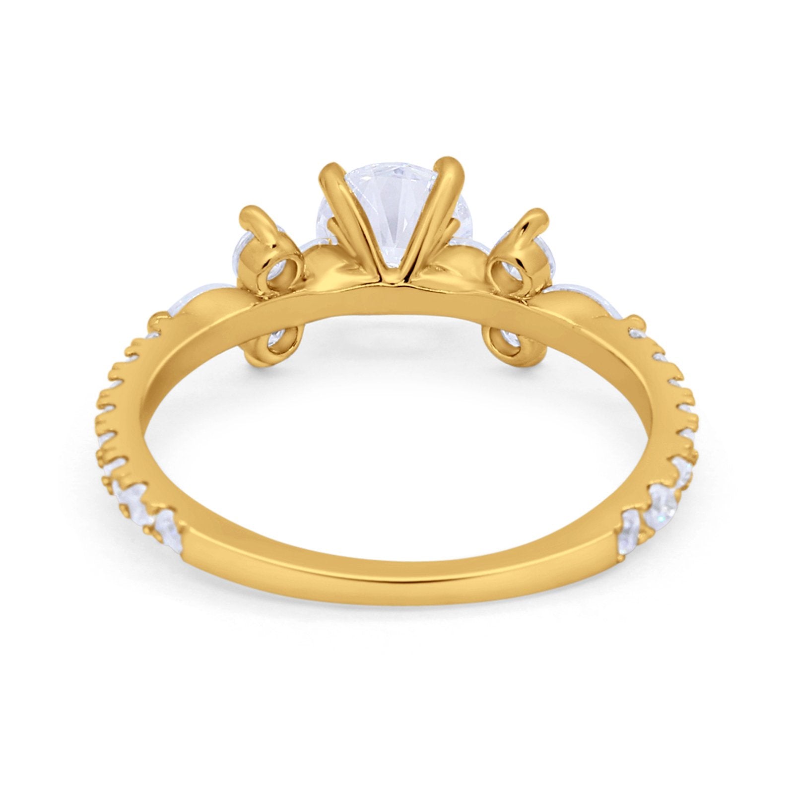 Art Deco Wedding Engagement Ring Marquise Round Cubic Zirconia 925 Sterling Silver