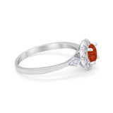 Halo Wedding Engagement Vintage Style Bridal Ring Round Cubic Zirconia 925 Sterling Silver