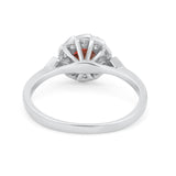 Halo Wedding Engagement Vintage Style Bridal Ring Round Cubic Zirconia 925 Sterling Silver