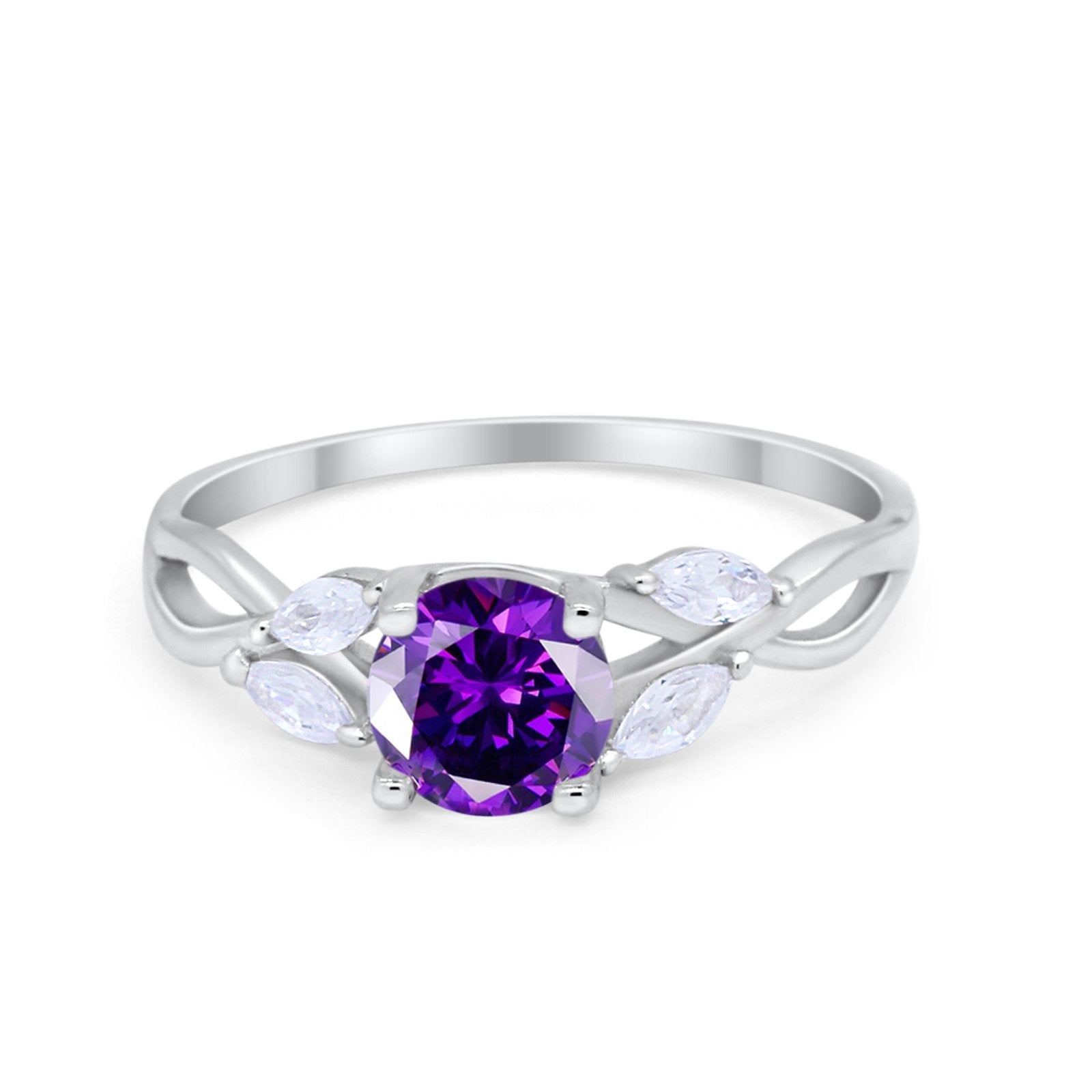 Art Deco Wedding Ring Marquise Simulated Cubic Zirconia 925 Sterling Silver