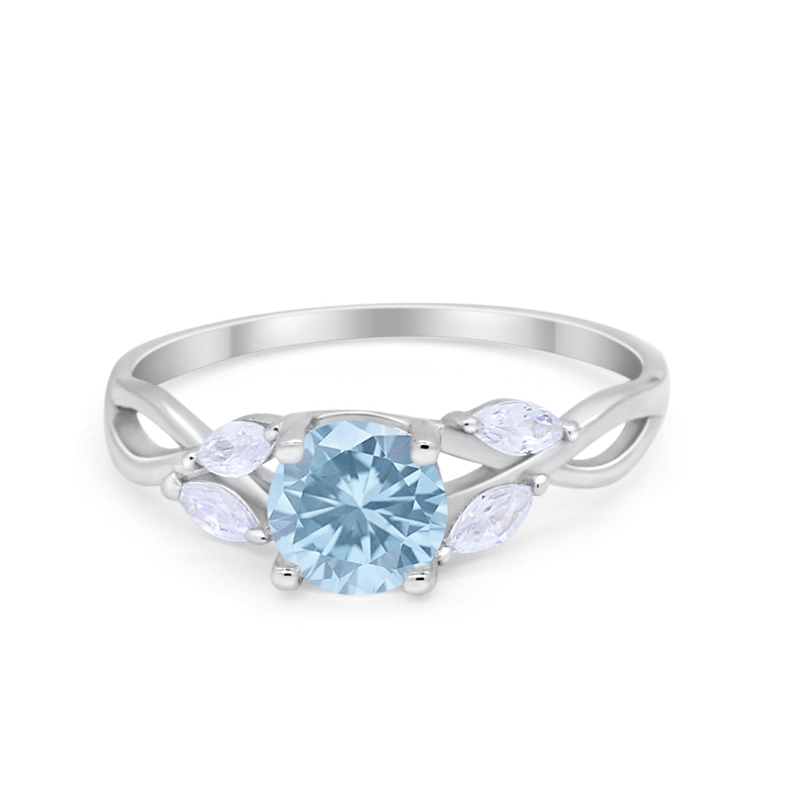 Art Deco Wedding Ring Marquise Simulated Cubic Zirconia 925 Sterling Silver