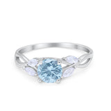 Art Deco Wedding Ring Marquise Simulated Cubic Zirconia 925 Sterling Silver