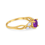 Art Deco Wedding Ring Marquise Simulated Cubic Zirconia 925 Sterling Silver