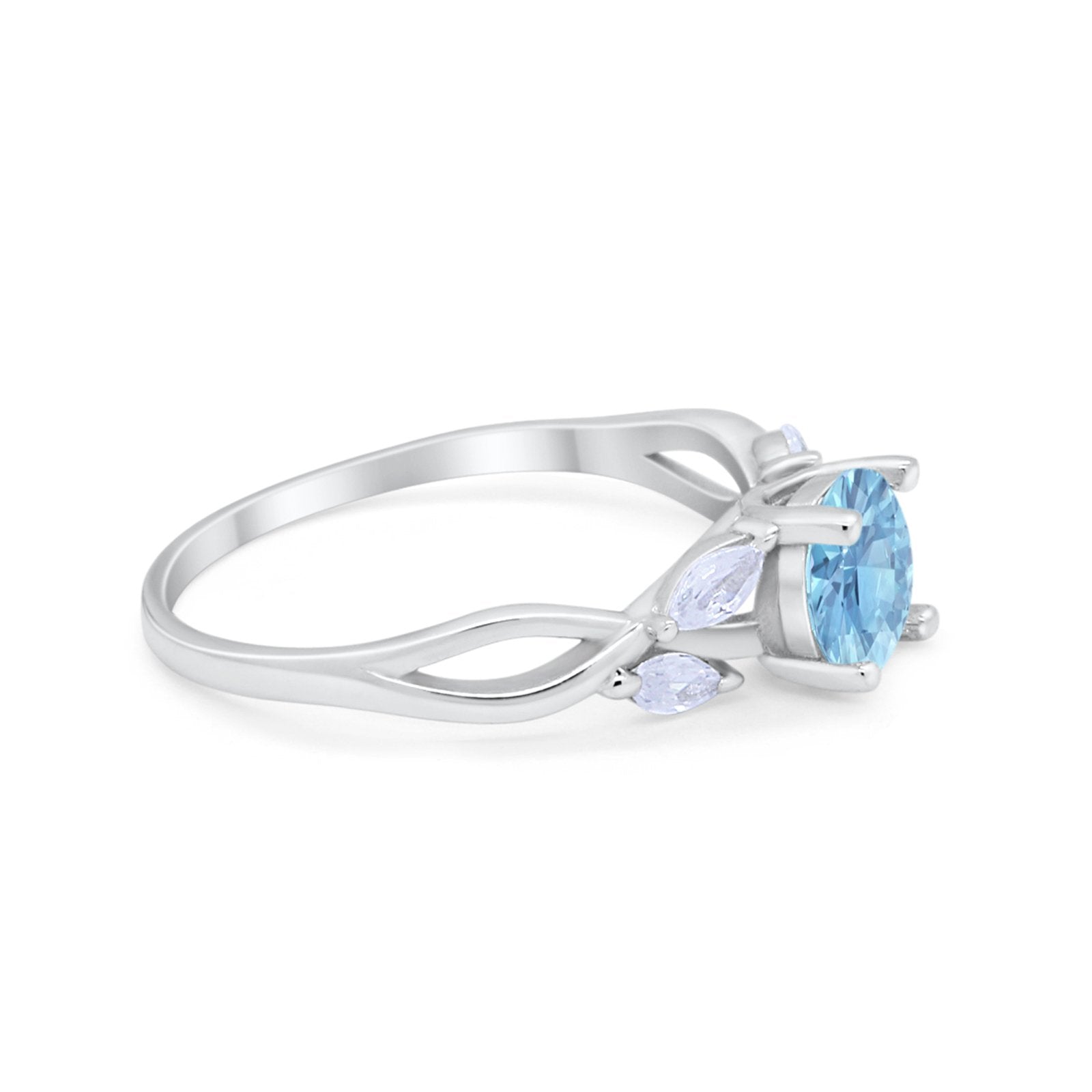 Art Deco Wedding Ring Marquise Simulated Cubic Zirconia 925 Sterling Silver