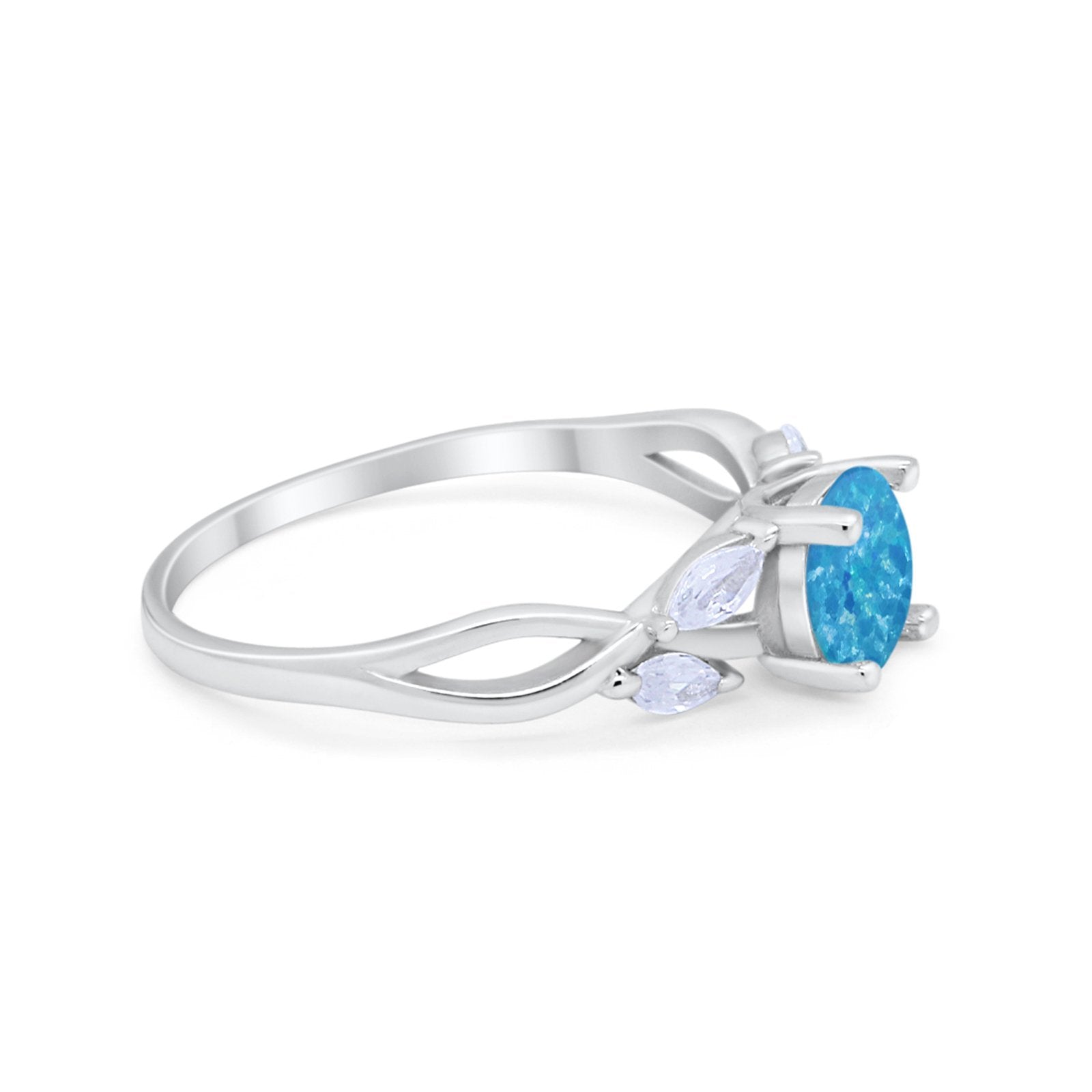 Art Deco Wedding Ring Marquise Simulated Cubic Zirconia 925 Sterling Silver