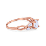 Art Deco Wedding Ring Marquise Simulated Cubic Zirconia 925 Sterling Silver