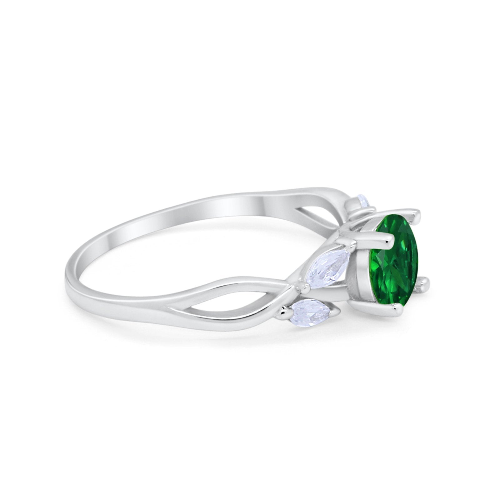 Art Deco Wedding Ring Marquise Simulated Cubic Zirconia 925 Sterling Silver