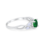 Art Deco Wedding Ring Marquise Simulated Cubic Zirconia 925 Sterling Silver