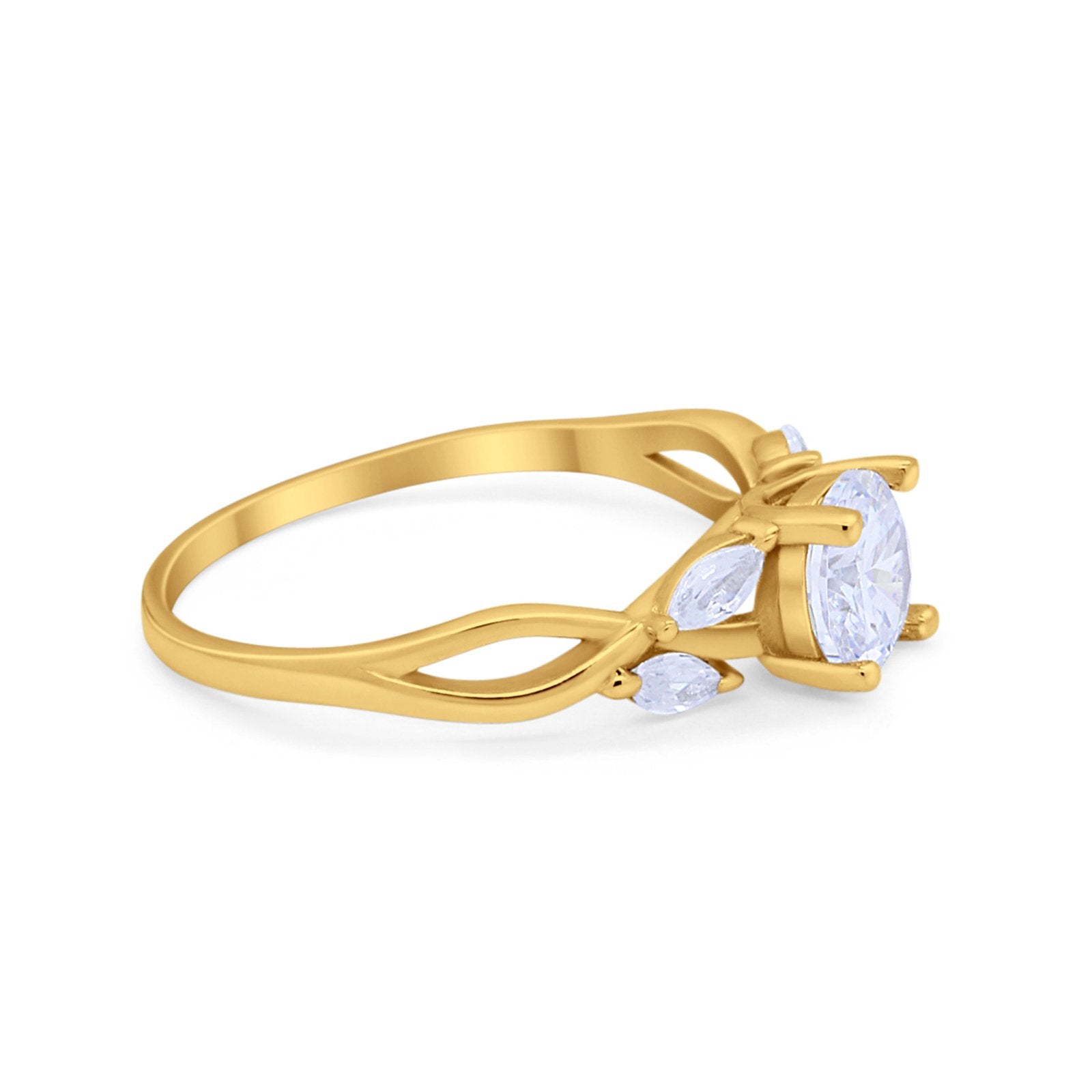 Art Deco Wedding Ring Marquise Simulated Cubic Zirconia 925 Sterling Silver