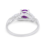 Art Deco Wedding Ring Marquise Simulated Cubic Zirconia 925 Sterling Silver