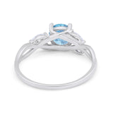 Art Deco Wedding Ring Marquise Simulated Cubic Zirconia 925 Sterling Silver