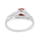 Art Deco Wedding Ring Marquise Simulated Cubic Zirconia 925 Sterling Silver