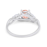Art Deco Wedding Ring Marquise Simulated Cubic Zirconia 925 Sterling Silver