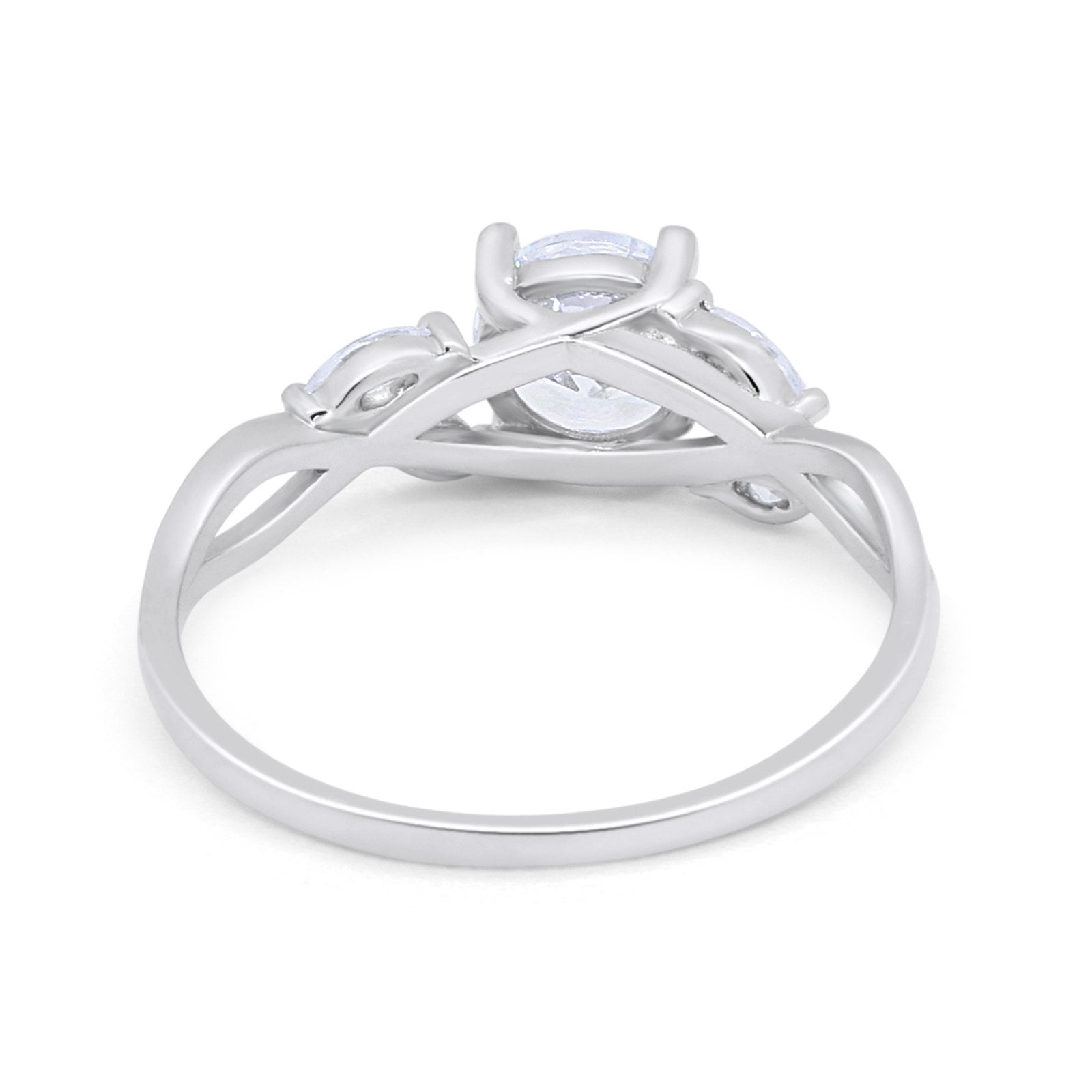 Art Deco Wedding Ring Marquise Simulated Cubic Zirconia 925 Sterling Silver