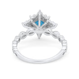 Floral Vintage Style Wedding Engagement Ring Round Cubic Zirconia 925 Sterling Silver