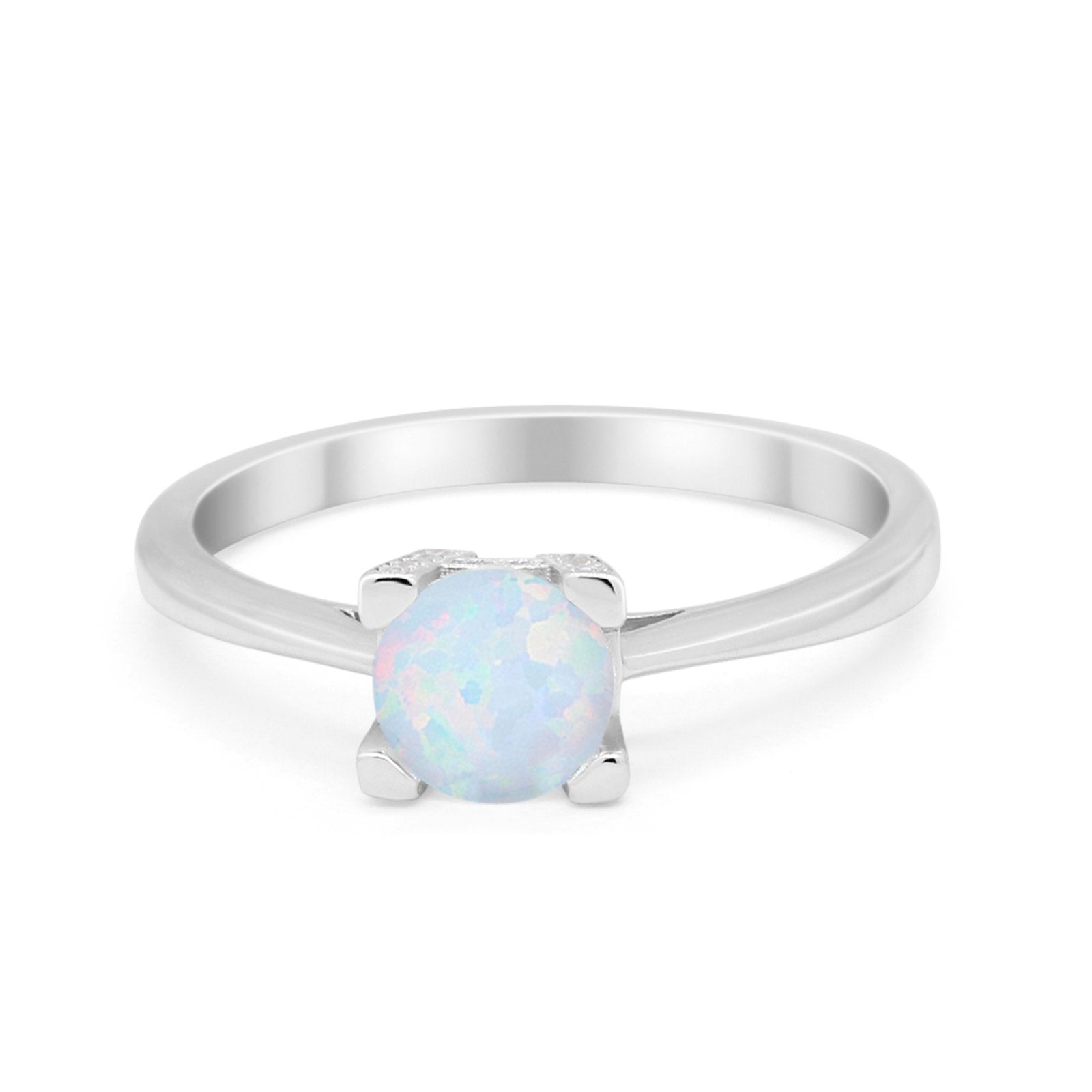 Art Deco Vintage Style Solitaire Wedding Ring Round Cubic Zirconia 925 Sterling Silver