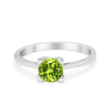 Art Deco Vintage Style Solitaire Wedding Ring Round Cubic Zirconia 925 Sterling Silver