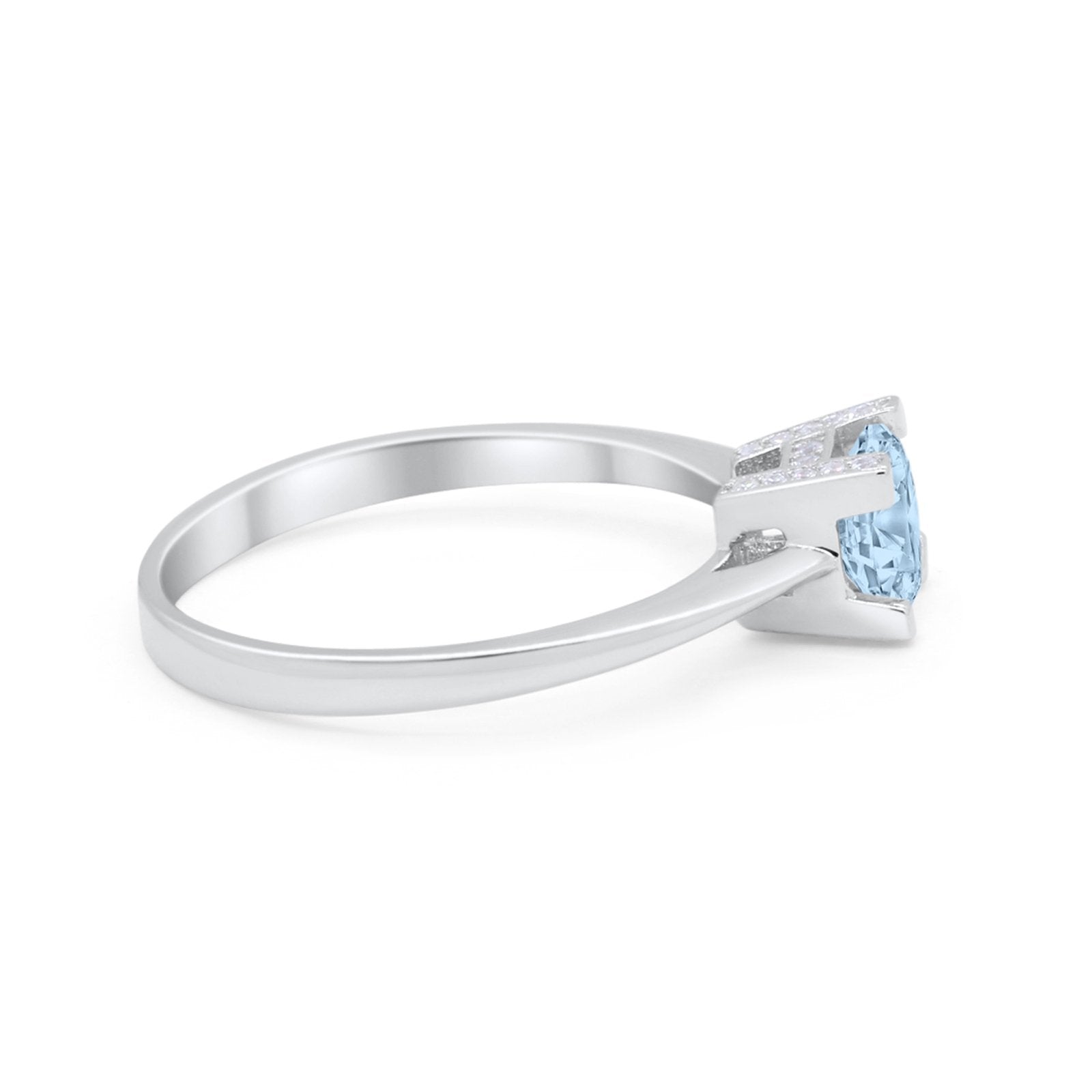 Art Deco Vintage Style Solitaire Wedding Ring Round Cubic Zirconia 925 Sterling Silver
