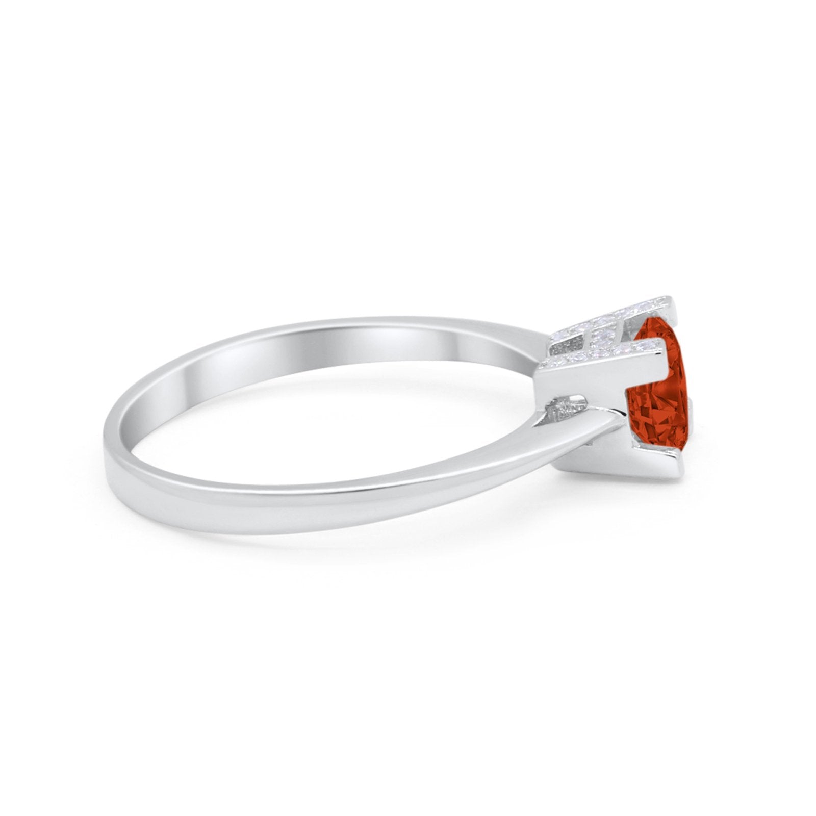 Art Deco Vintage Style Solitaire Wedding Ring Round Cubic Zirconia 925 Sterling Silver