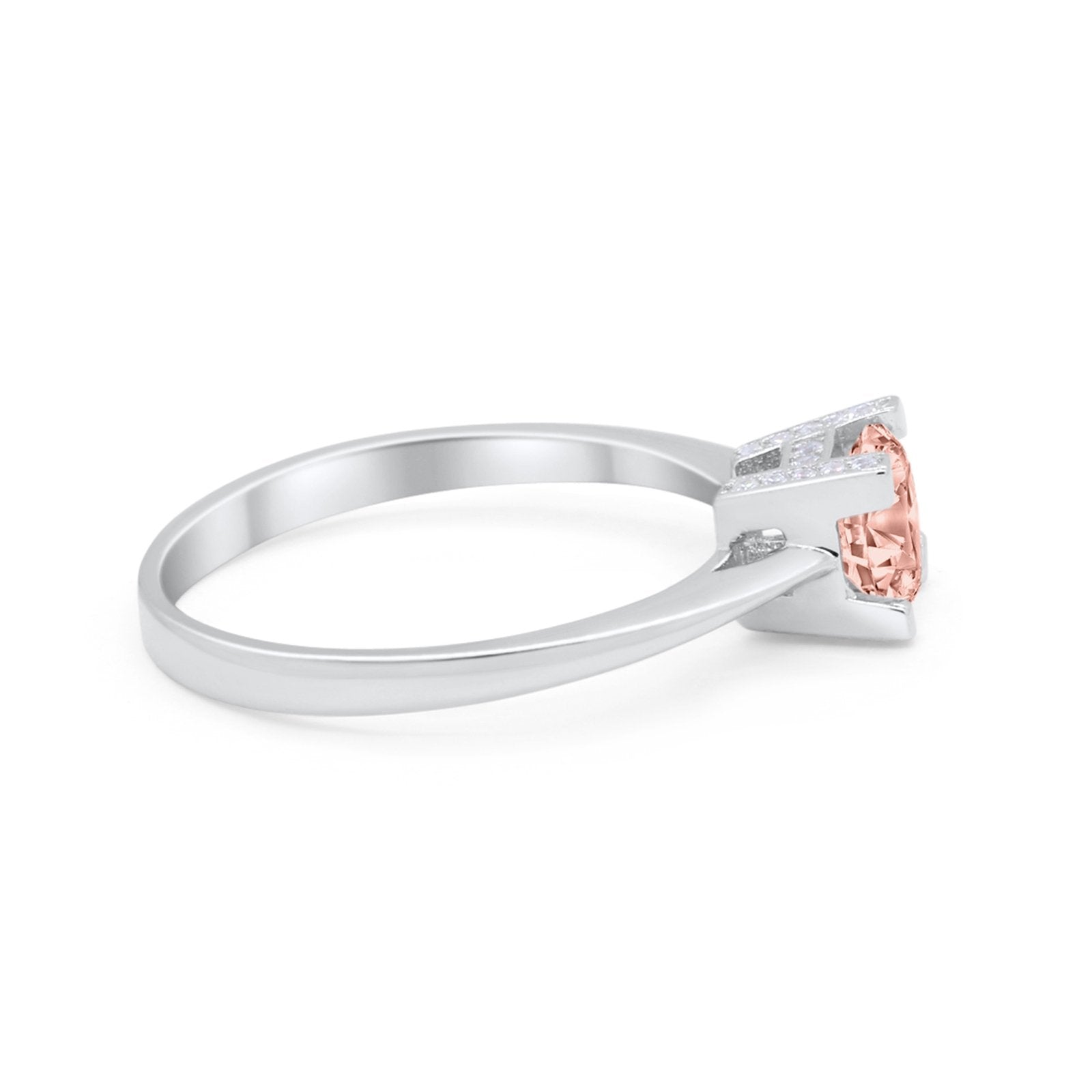 Art Deco Vintage Style Solitaire Wedding Ring Round Cubic Zirconia 925 Sterling Silver