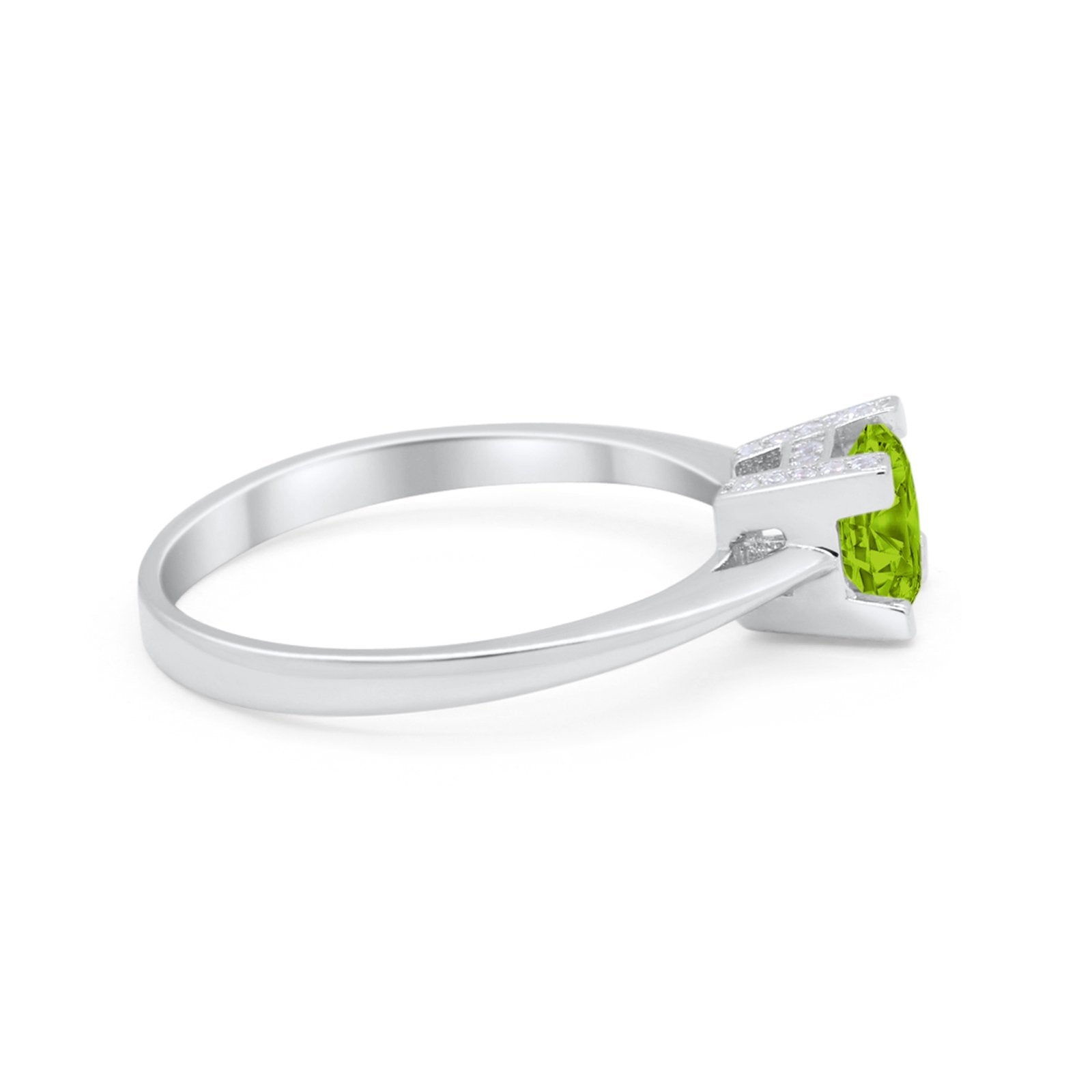 Art Deco Vintage Style Solitaire Wedding Ring Round Cubic Zirconia 925 Sterling Silver