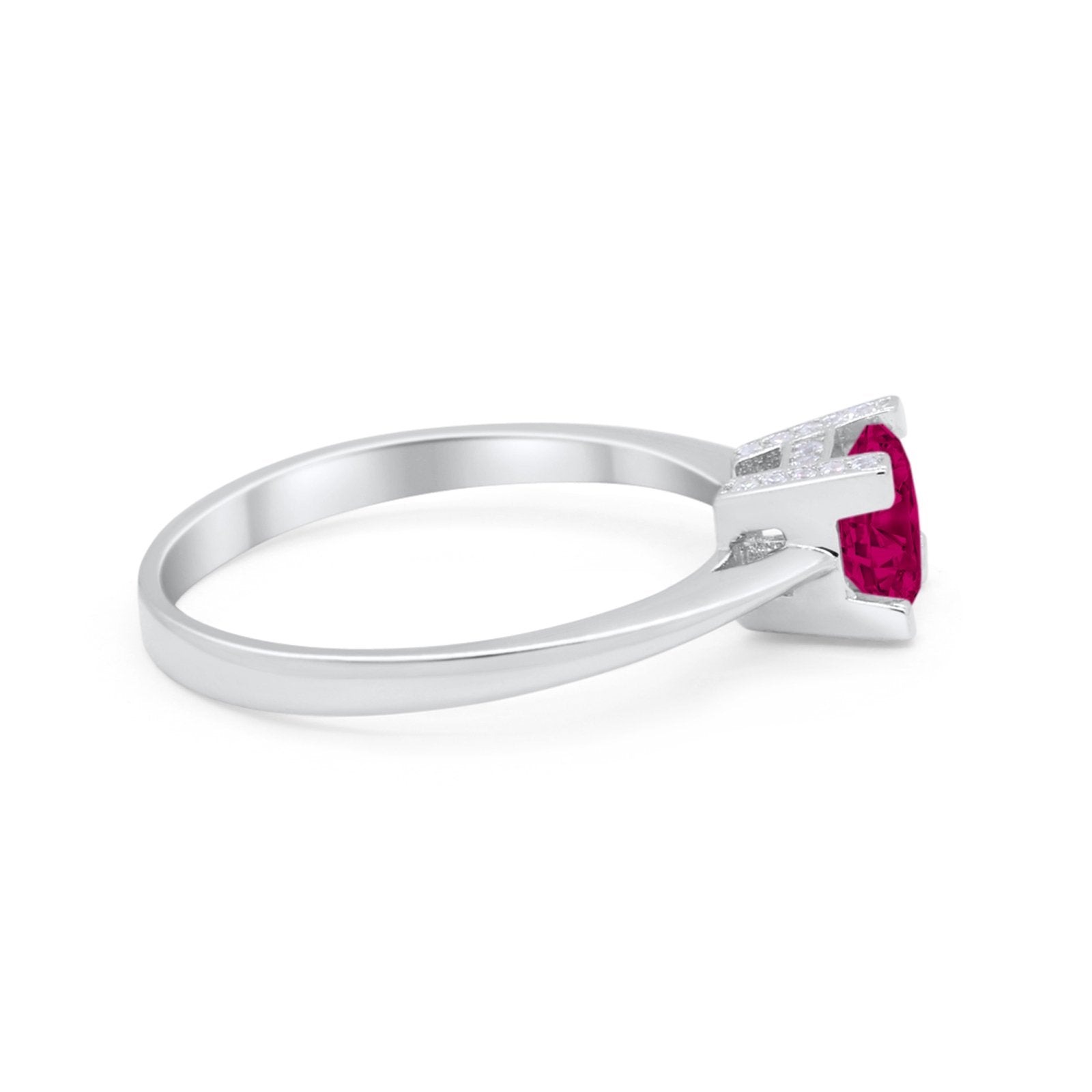 Art Deco Vintage Style Solitaire Wedding Ring Round Cubic Zirconia 925 Sterling Silver