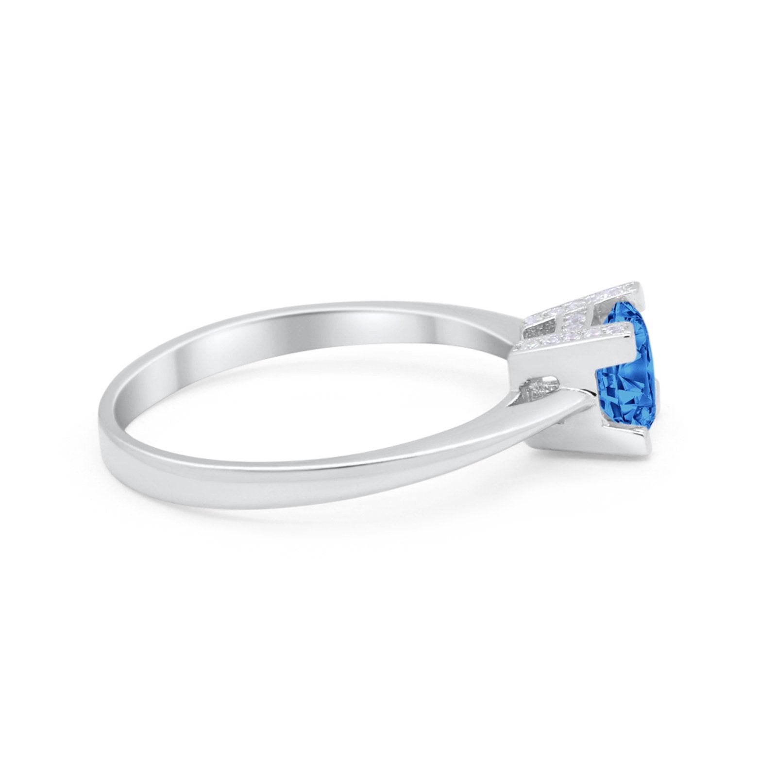 Art Deco Vintage Style Solitaire Wedding Ring Round Cubic Zirconia 925 Sterling Silver