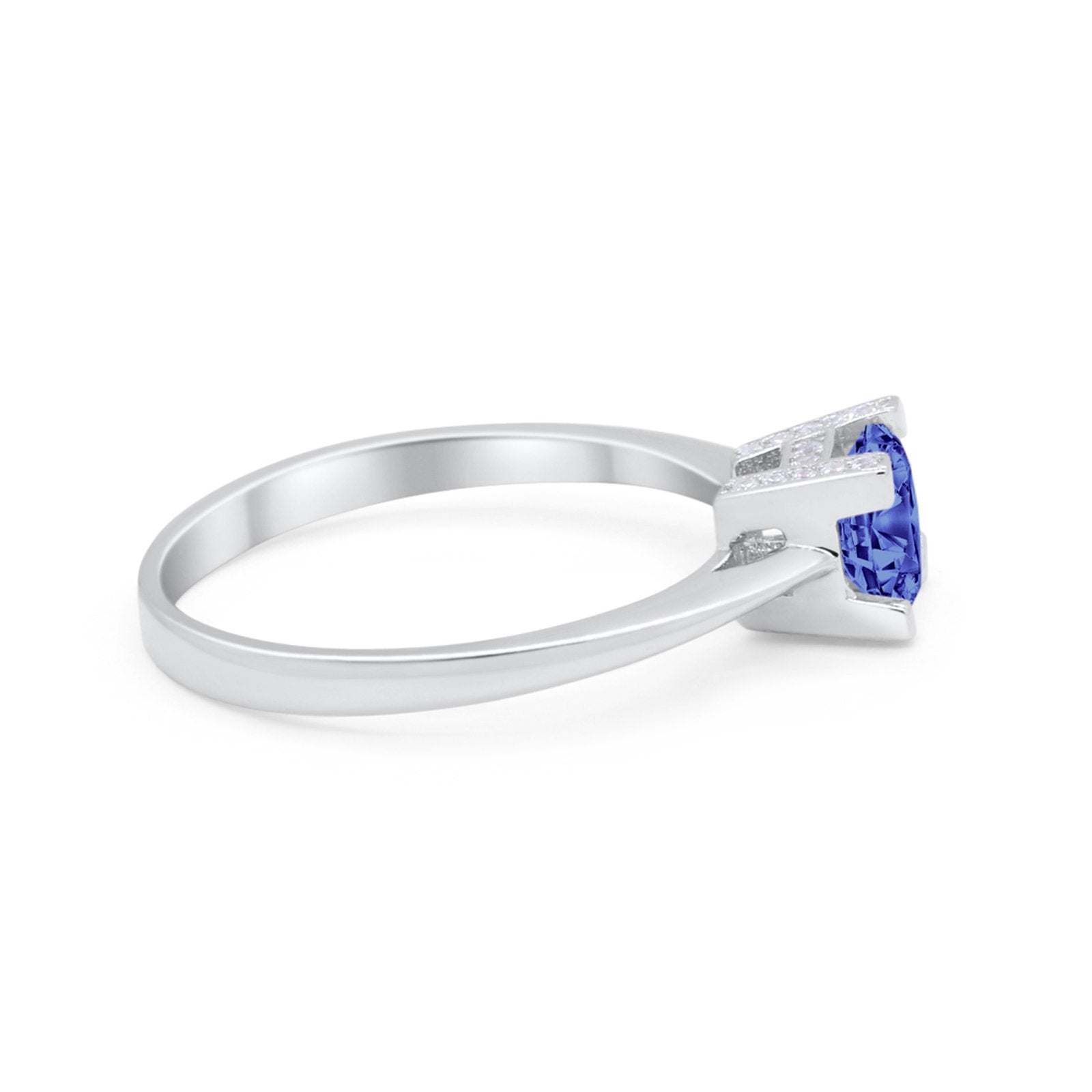 Art Deco Vintage Style Solitaire Wedding Ring Round Cubic Zirconia 925 Sterling Silver