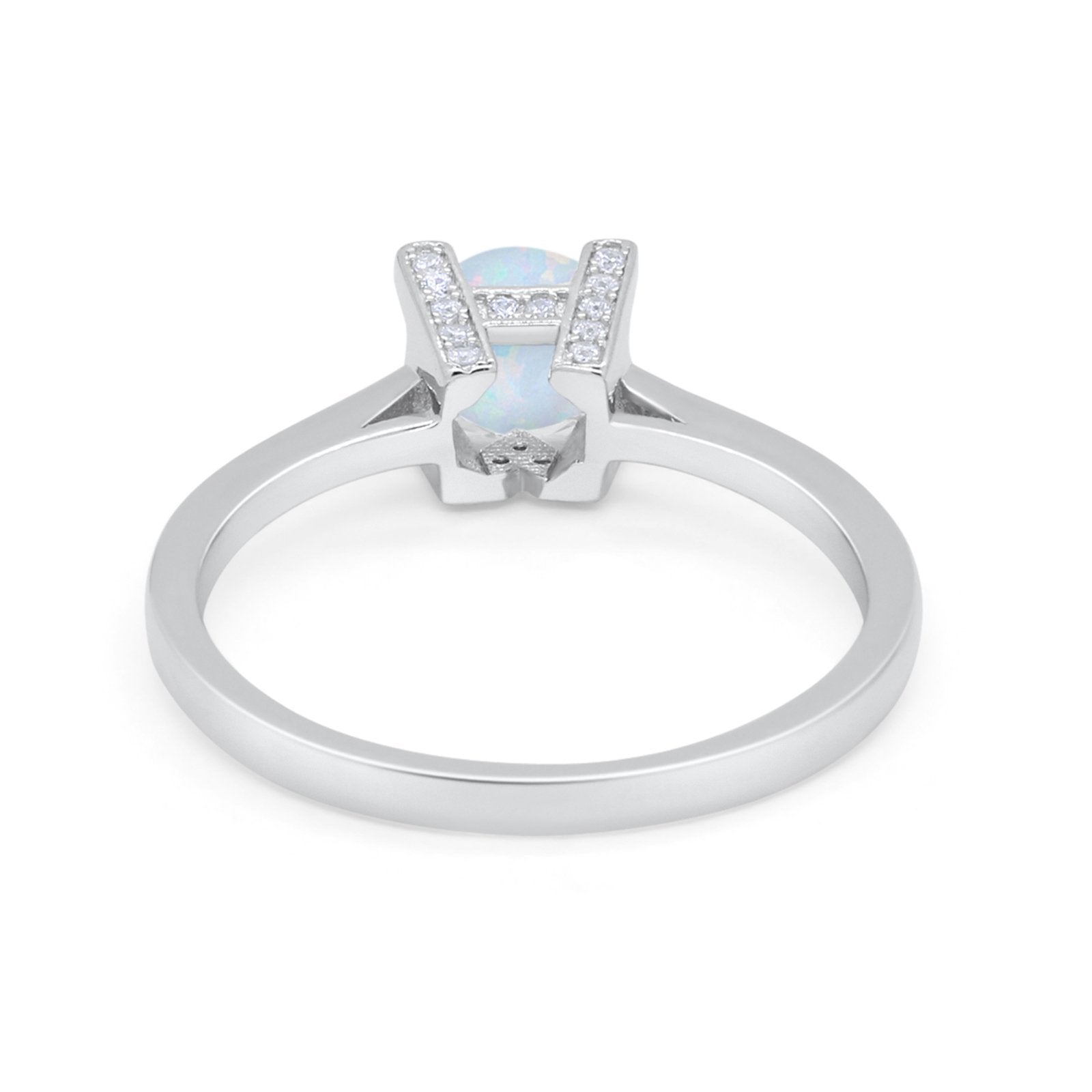 Art Deco Vintage Style Solitaire Wedding Ring Round Cubic Zirconia 925 Sterling Silver