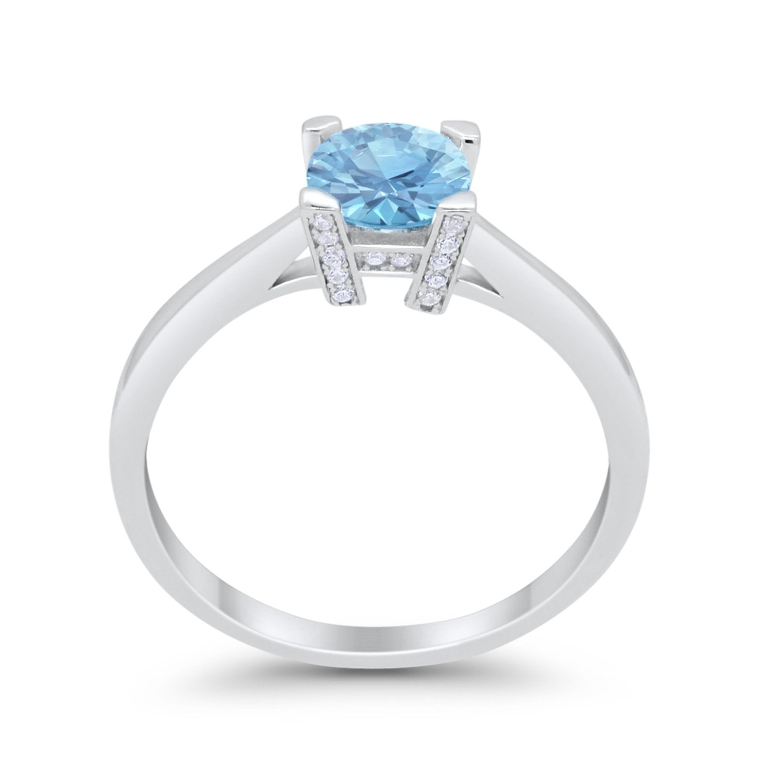 Art Deco Vintage Style Solitaire Wedding Ring Round Cubic Zirconia 925 Sterling Silver