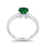 Art Deco Vintage Style Solitaire Wedding Ring Round Cubic Zirconia 925 Sterling Silver