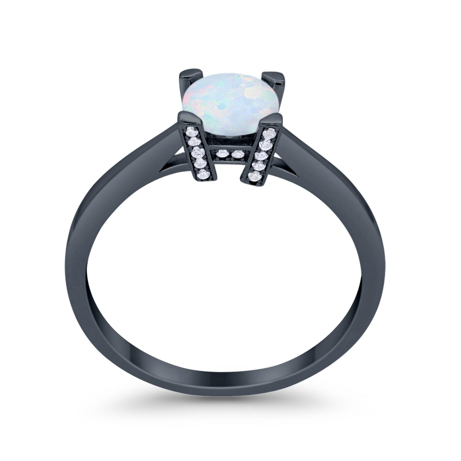 Art Deco Vintage Style Solitaire Wedding Ring Round Cubic Zirconia 925 Sterling Silver