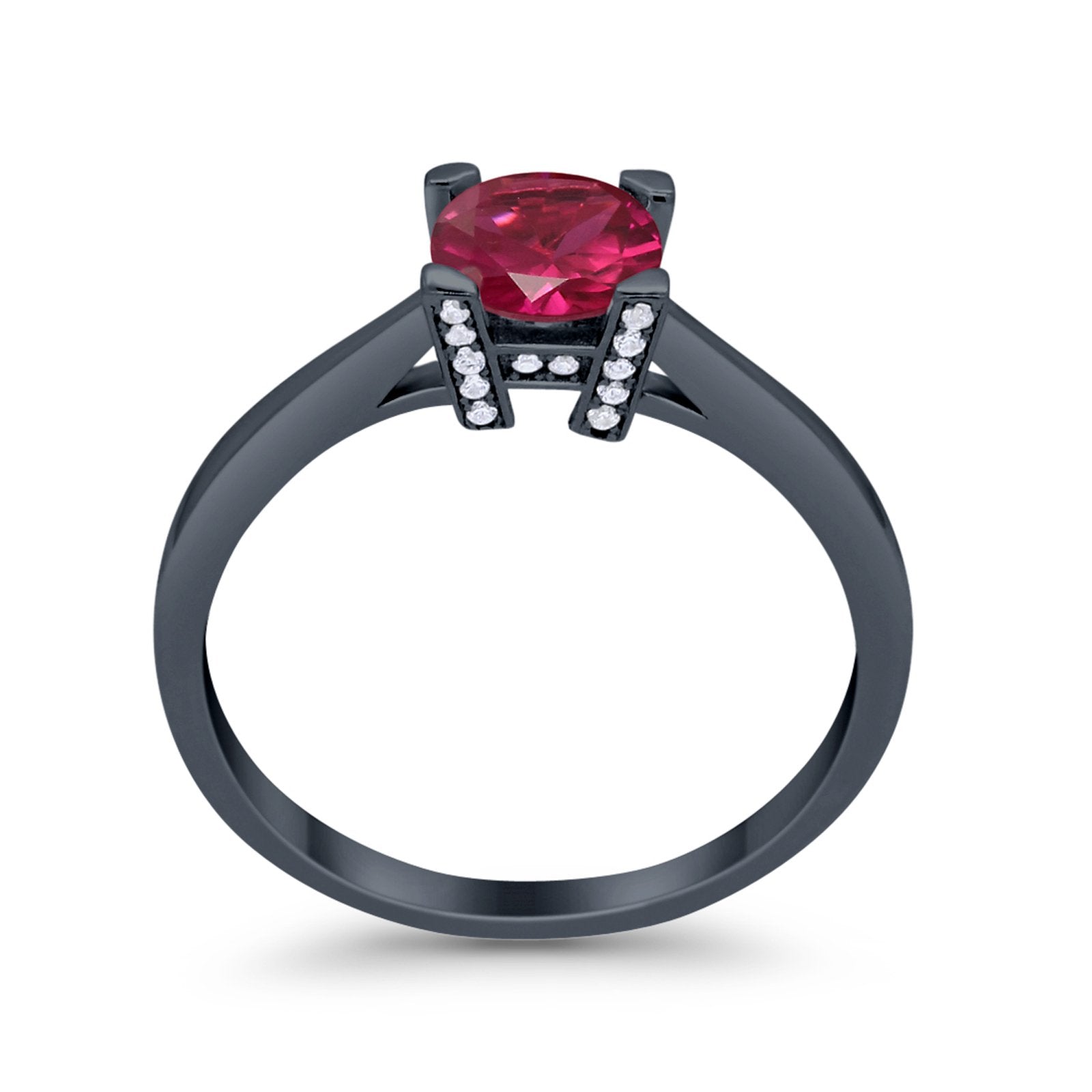 Art Deco Vintage Style Solitaire Wedding Ring Round Cubic Zirconia 925 Sterling Silver
