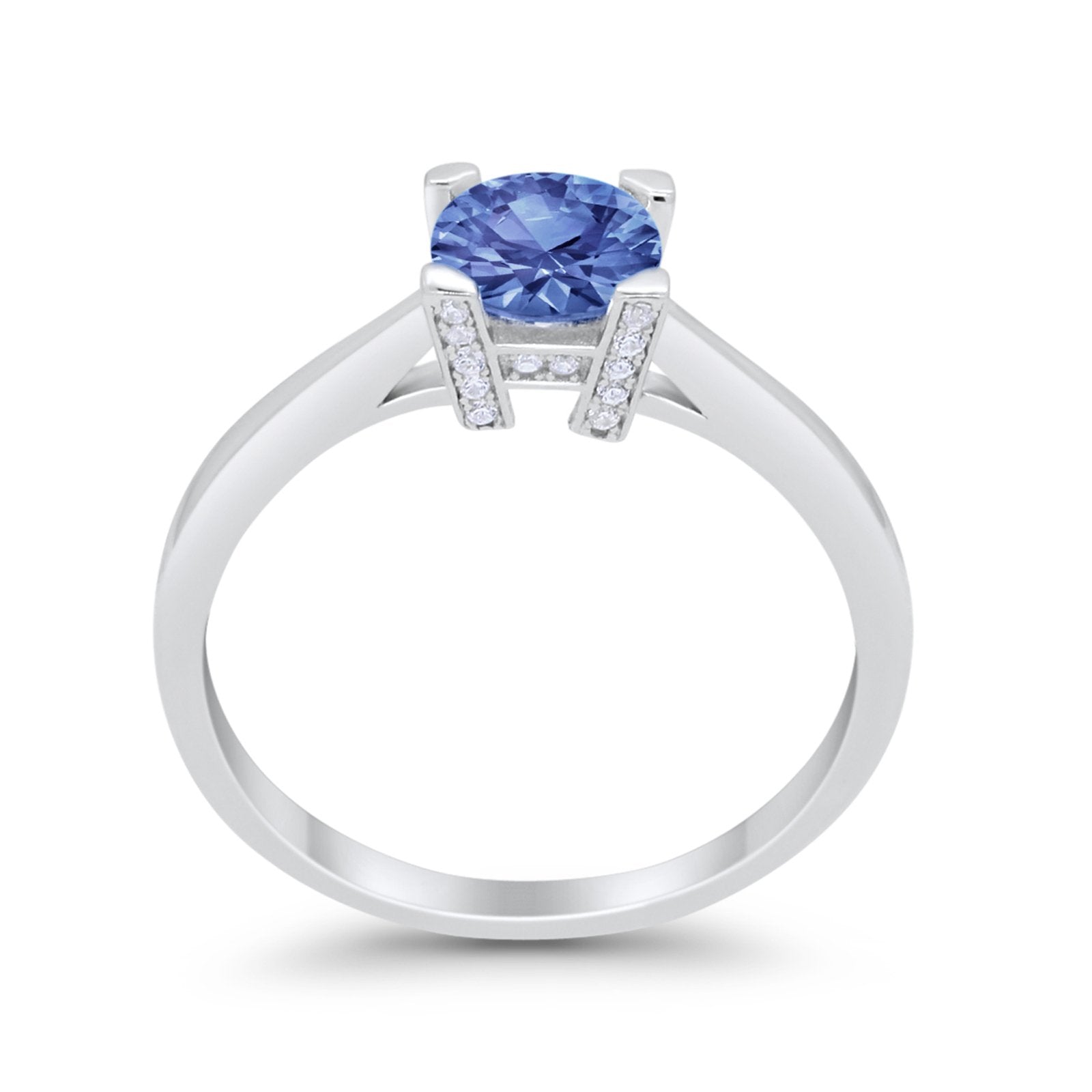 Art Deco Vintage Style Solitaire Wedding Ring Round Cubic Zirconia 925 Sterling Silver