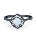 Halo Wedding Engagement Bridal Ring Art Deco Round Cubic Zirconia 925 Sterling Silver