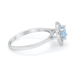 Halo Wedding Engagement Bridal Ring Art Deco Round Cubic Zirconia 925 Sterling Silver