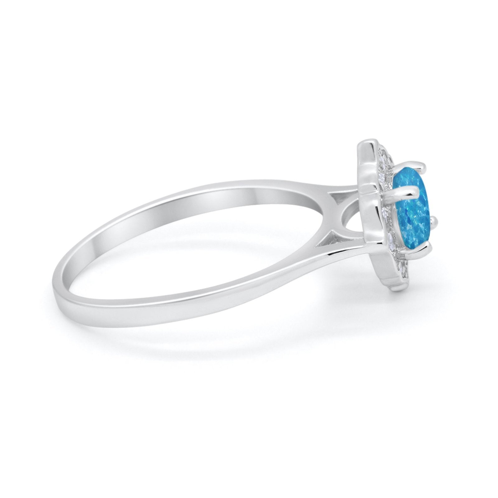 Halo Wedding Engagement Bridal Ring Art Deco Round Cubic Zirconia 925 Sterling Silver