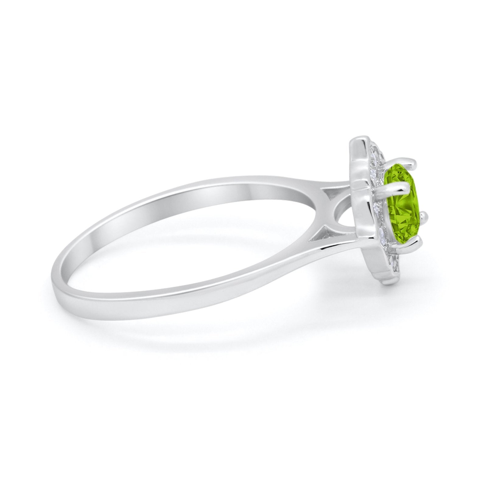 Halo Wedding Engagement Bridal Ring Art Deco Round Cubic Zirconia 925 Sterling Silver