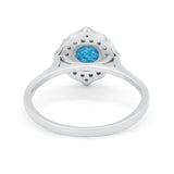 Halo Wedding Engagement Bridal Ring Art Deco Round Cubic Zirconia 925 Sterling Silver
