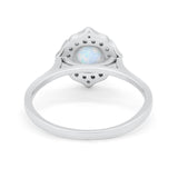 Halo Wedding Engagement Bridal Ring Art Deco Round Cubic Zirconia 925 Sterling Silver
