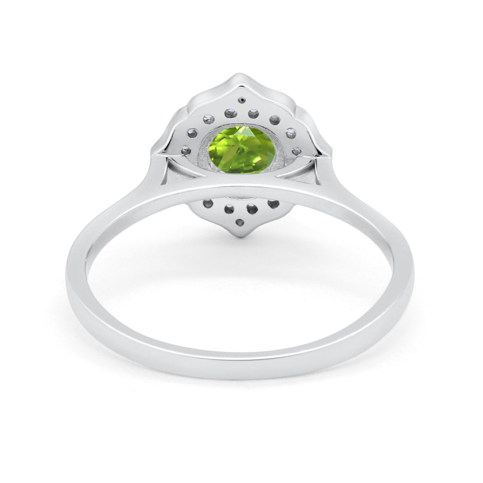Halo Wedding Engagement Bridal Ring Art Deco Round Cubic Zirconia 925 Sterling Silver