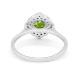 Halo Wedding Engagement Bridal Ring Art Deco Round Cubic Zirconia 925 Sterling Silver
