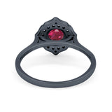 Halo Wedding Engagement Bridal Ring Art Deco Round Cubic Zirconia 925 Sterling Silver