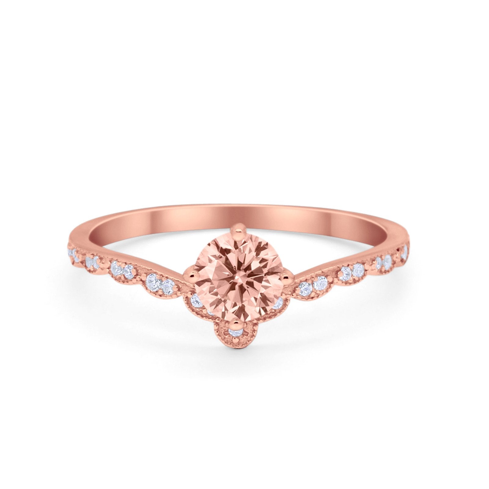 Art Deco Chevron Midi V Ring Simulated Cubic Zirconia 925 Sterling Silver