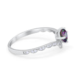 Art Deco Chevron Midi V Ring Simulated Cubic Zirconia 925 Sterling Silver