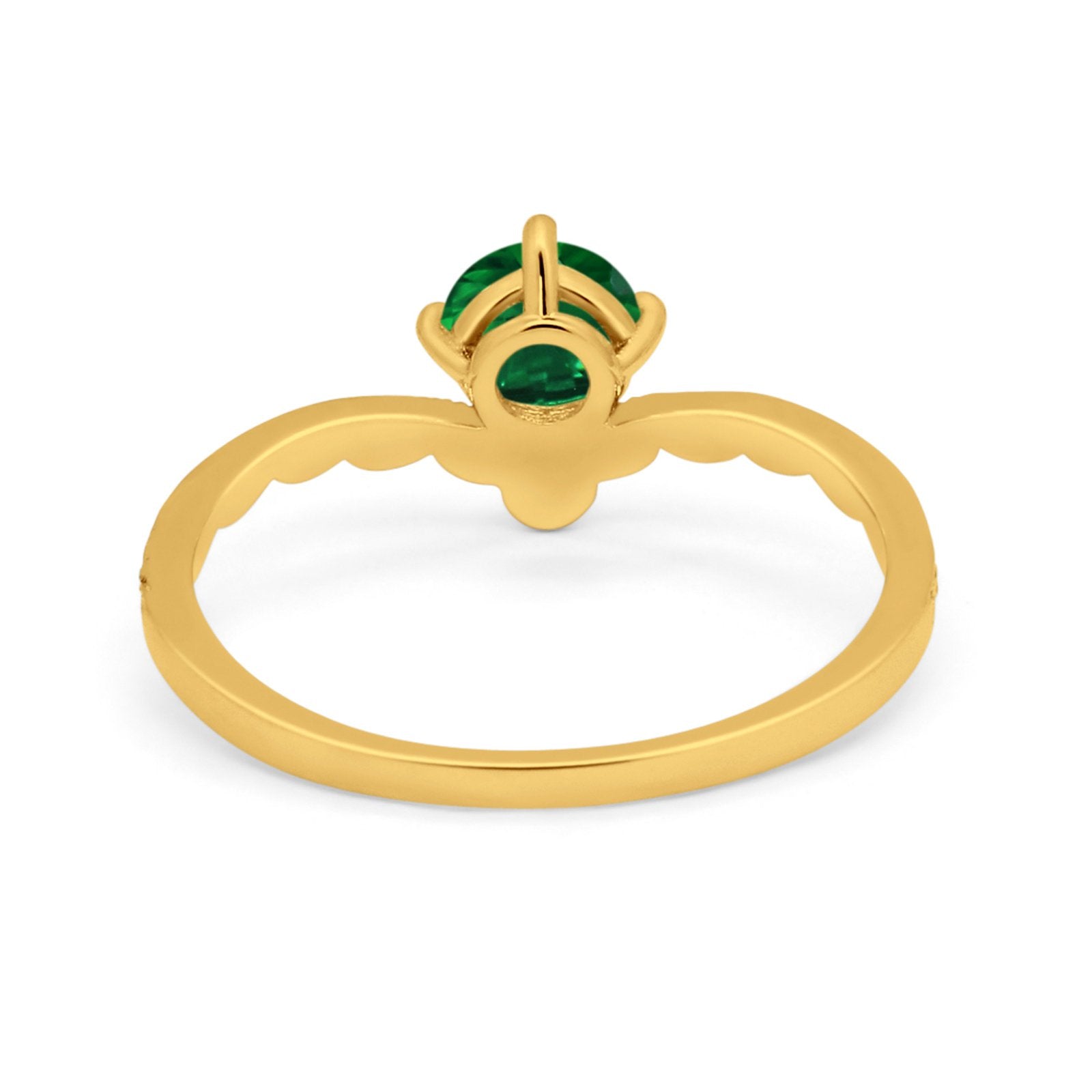 Art Deco Chevron Midi V Ring Simulated Cubic Zirconia 925 Sterling Silver