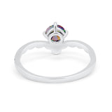 Art Deco Chevron Midi V Ring Simulated Cubic Zirconia 925 Sterling Silver