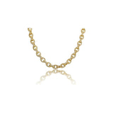 10mm Circle Link Micro Pave .925 Sterling Silver Chain 26"