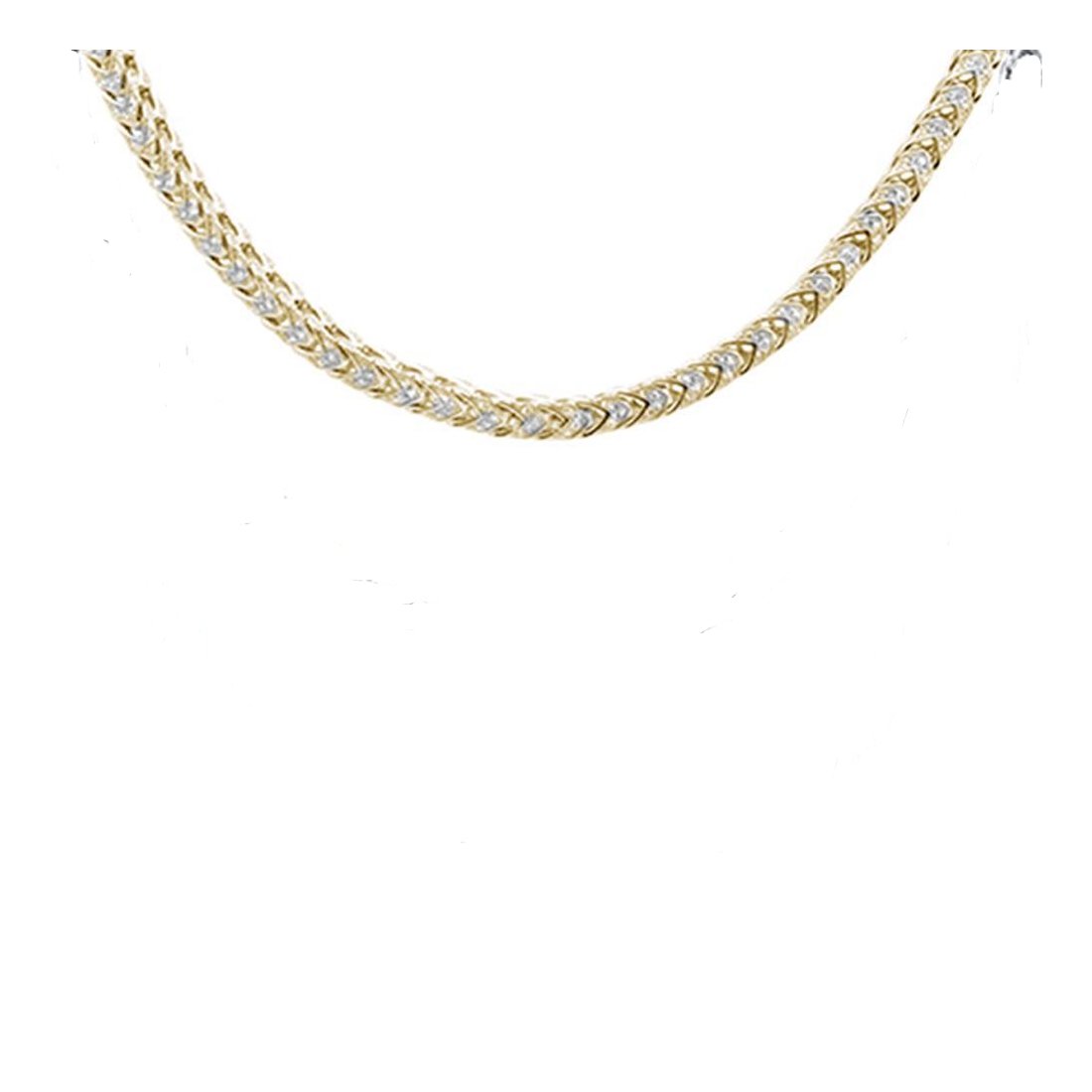 Micro Pave Franco Link Chain .925 Sterling Silver Chain 26"